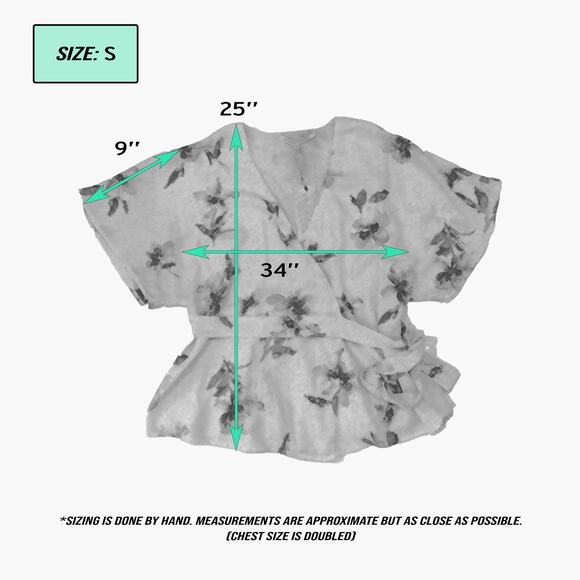 NWT COLLECTIVE CONCEPTS Semi-Sheer Floral Wrap Blouse (Ivory | Size S) - Picture 10 of 10